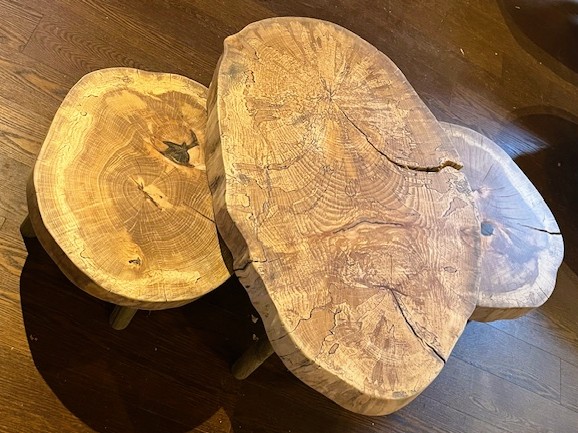 Set van 3 beuken tafeltjes 30